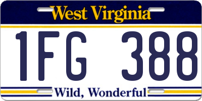 WV license plate 1FG388