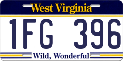 WV license plate 1FG396