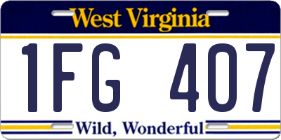 WV license plate 1FG407