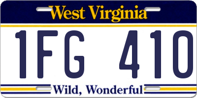 WV license plate 1FG410