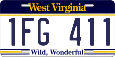WV license plate 1FG411