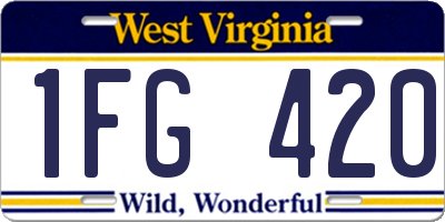 WV license plate 1FG420