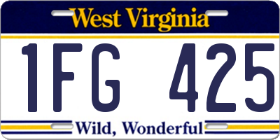 WV license plate 1FG425