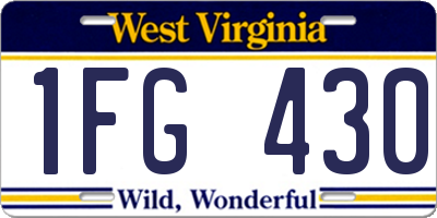 WV license plate 1FG430