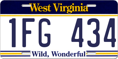 WV license plate 1FG434