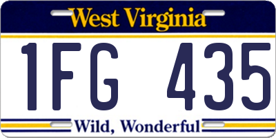 WV license plate 1FG435