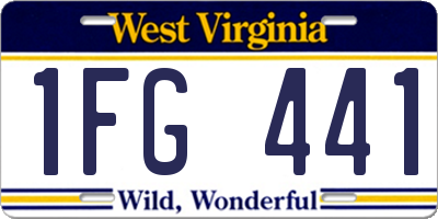 WV license plate 1FG441