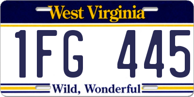 WV license plate 1FG445