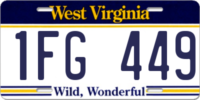 WV license plate 1FG449