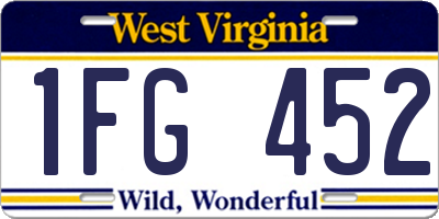 WV license plate 1FG452
