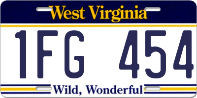 WV license plate 1FG454