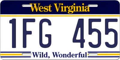 WV license plate 1FG455