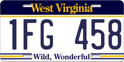 WV license plate 1FG458
