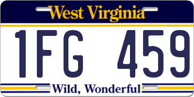 WV license plate 1FG459