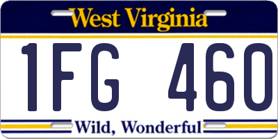 WV license plate 1FG460