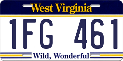 WV license plate 1FG461