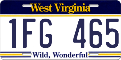 WV license plate 1FG465