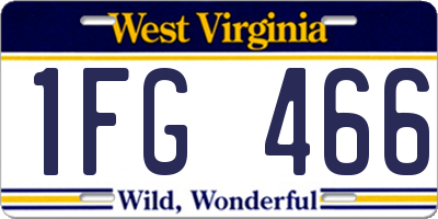 WV license plate 1FG466