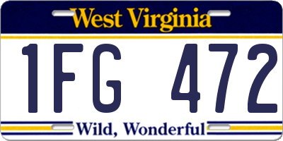 WV license plate 1FG472