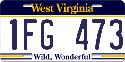 WV license plate 1FG473