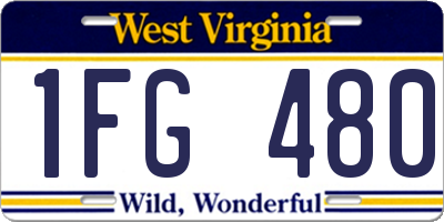WV license plate 1FG480