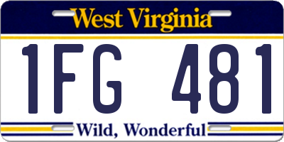 WV license plate 1FG481
