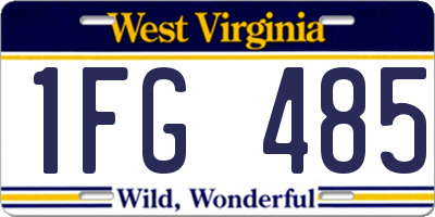 WV license plate 1FG485