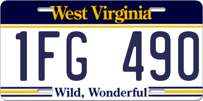 WV license plate 1FG490