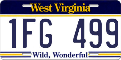 WV license plate 1FG499