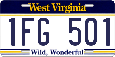 WV license plate 1FG501
