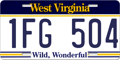 WV license plate 1FG504