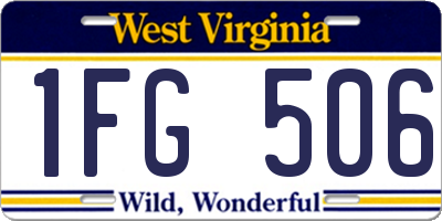 WV license plate 1FG506