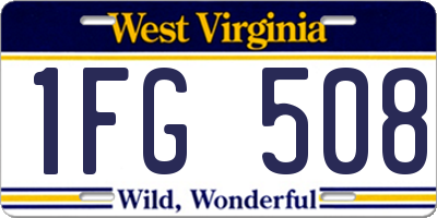 WV license plate 1FG508