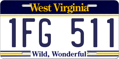 WV license plate 1FG511