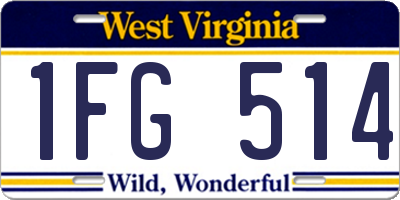 WV license plate 1FG514
