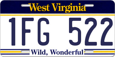 WV license plate 1FG522