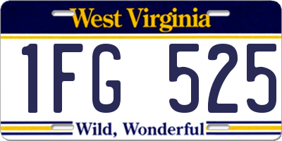 WV license plate 1FG525