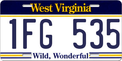 WV license plate 1FG535