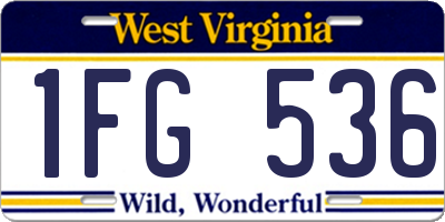 WV license plate 1FG536