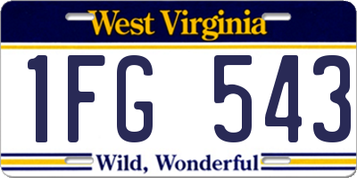 WV license plate 1FG543