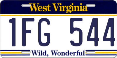 WV license plate 1FG544
