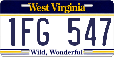 WV license plate 1FG547