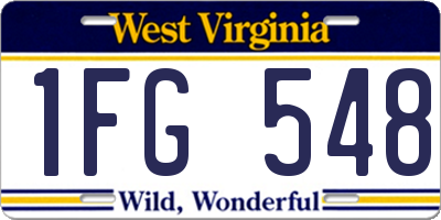 WV license plate 1FG548