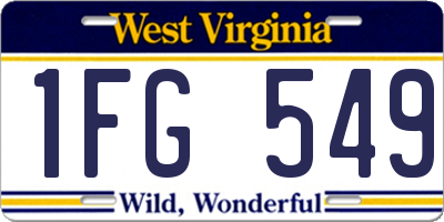 WV license plate 1FG549