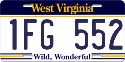 WV license plate 1FG552
