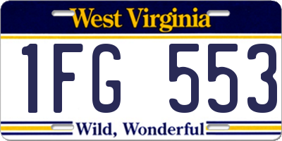 WV license plate 1FG553