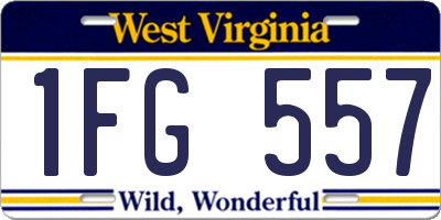 WV license plate 1FG557