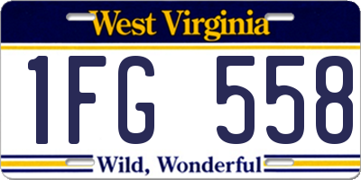 WV license plate 1FG558