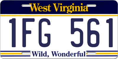 WV license plate 1FG561
