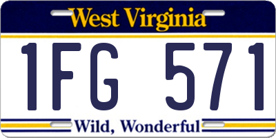 WV license plate 1FG571